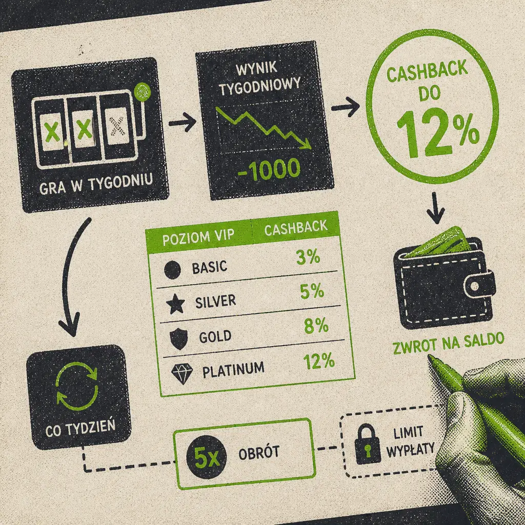 Verde Casino Cashback Polska – zwrot gotówki do 12% visual guide for Verde Casino