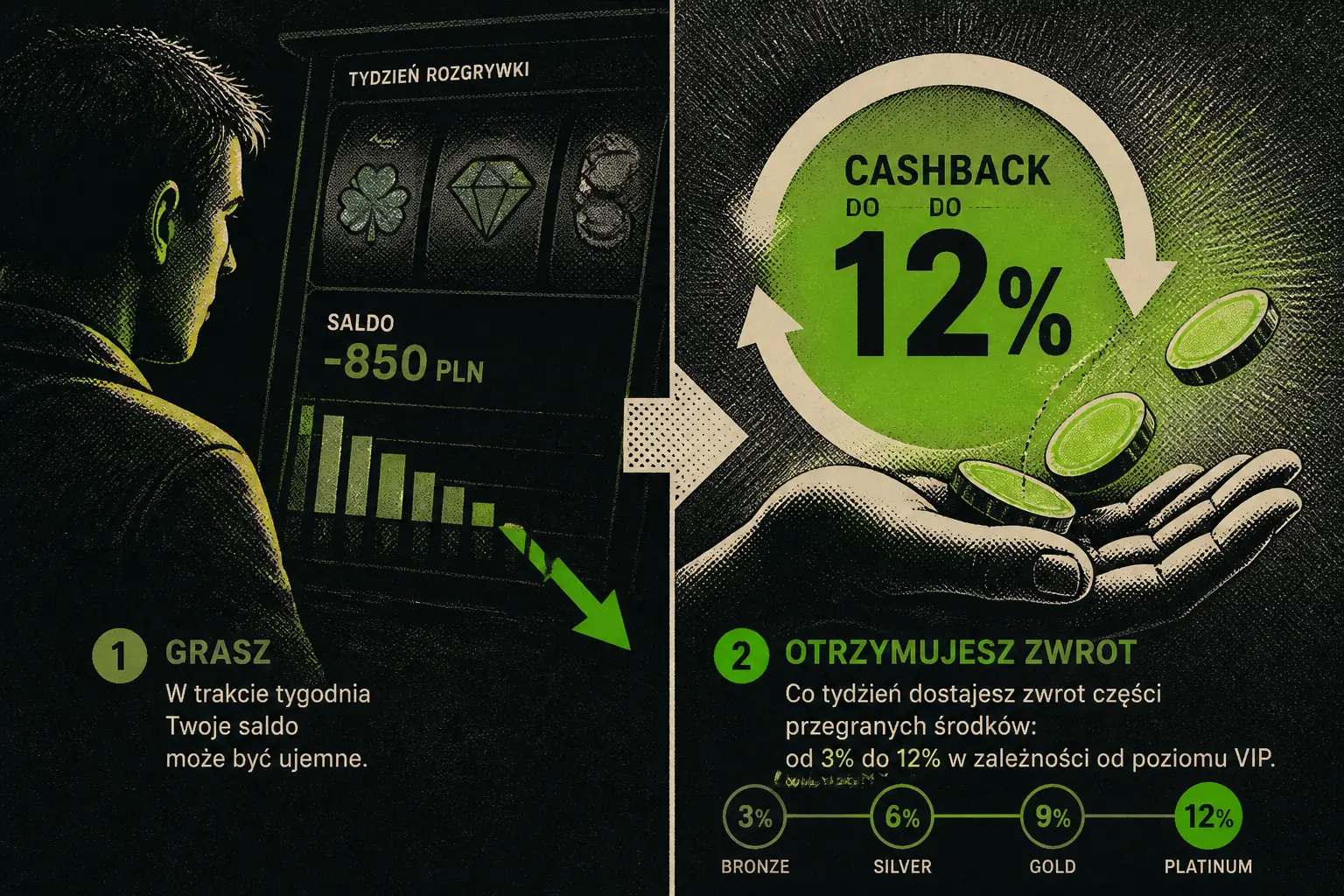 Verde Casino Cashback Polska – zwrot gotówki do 12% visual guide for Verde Casino
